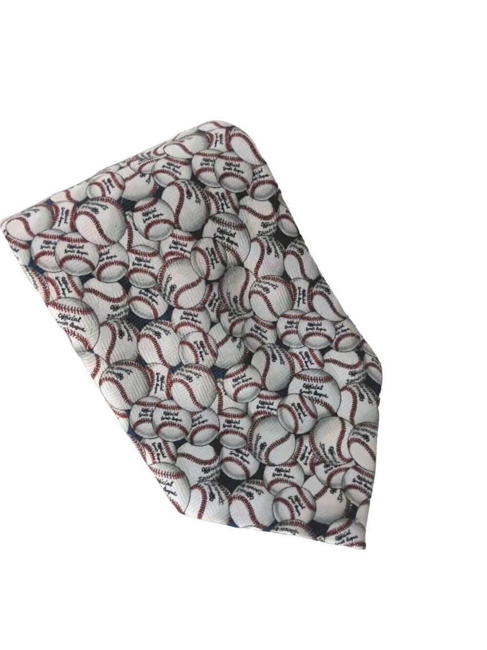Briefly Stated Baseball Necktie All Over Print - Picture 1 of 6
